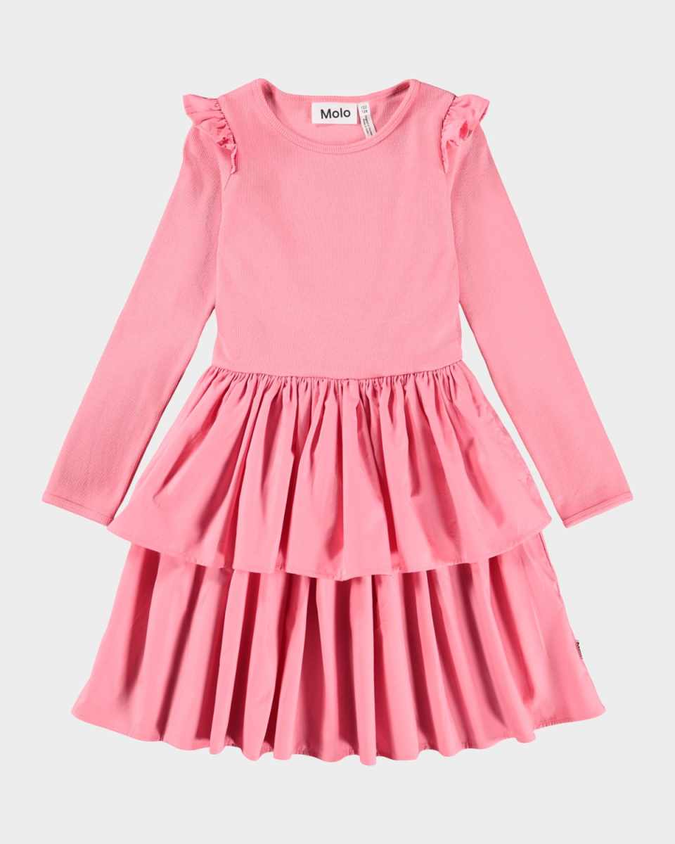 Girl's Cathi Long-Sleeve Dress, Size 2-6